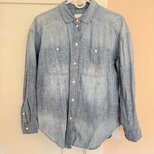 American Eagle Denim Shirt Blue Size XS Very Relaxed Fit